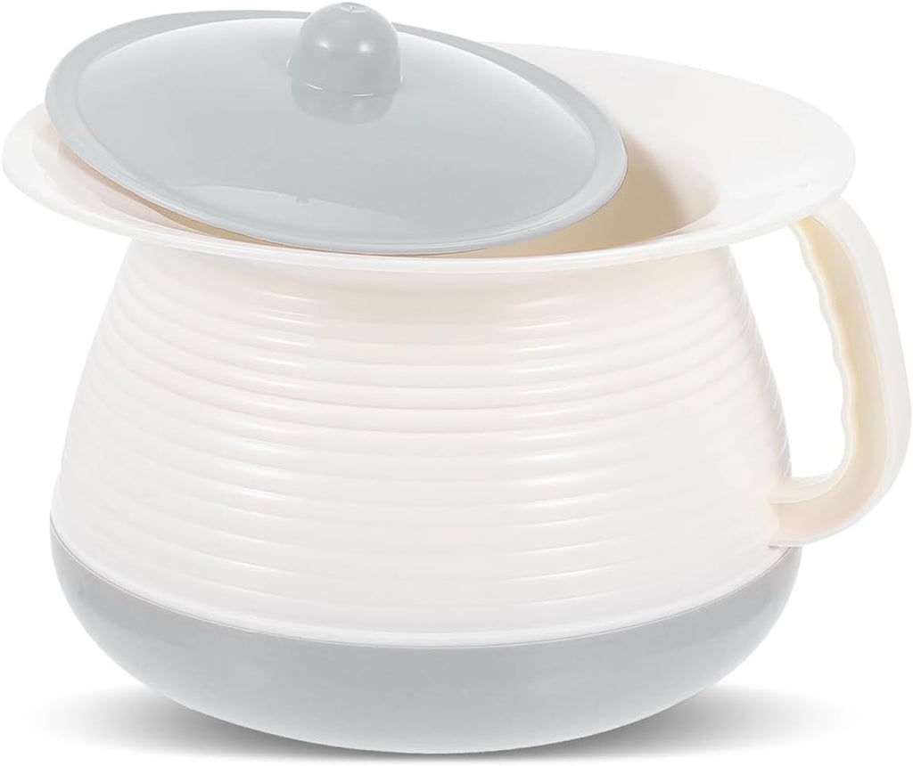 1 Set Portable Spittoon with Lid Covered Night Urinal Chamber Pot for Home Use Children and Adults 8 Inch Plastic Spittoon Easy Clean