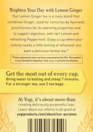 Yogi Tea Lemon Ginger Tea Bags, 16 ct (Pack of 2)