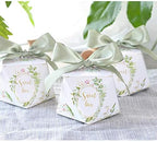 lovecabin Diamond Shape Green Forest Style Candy Boxes Wedding Favors Bomboniere Paper Party Chocolate Gift box 50pcs Christmas decorations thanks