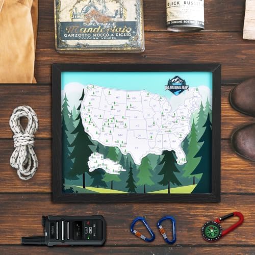 YCCYYCCY National Parks Map Board of The United State, 10" X 12" Pin Boards for Walls, Travel Tracker Map for Office, School and Home