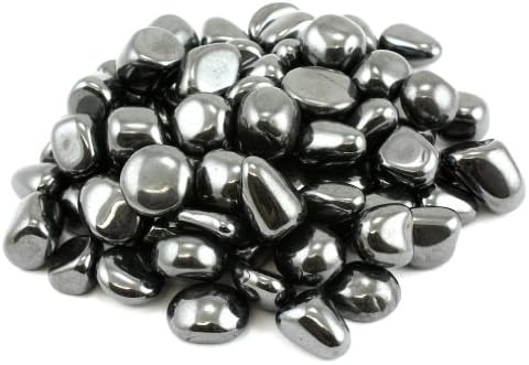 1lb Bulk Tumbled Hematite Stones from Brazil - Small 1/4"-1/2" Polished Natural Crystals for Reiki Crystal Healing
