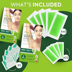 Body Wax Strips for Hair Removal: 60 Strips (40 Large, 20 Small) & 5 Oil Wipes – Gentle & Fast for Body & Face – Ideal for women& Men Home & Travel (1 pack)