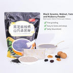 SODGHYTR-Black Sesame Walnut Yam Mulberry Paste-Chinese Cuisine, Breakfast Quick brewing (500 g) /17.64oz/containing 10 Small Bags/黑芝麻糊