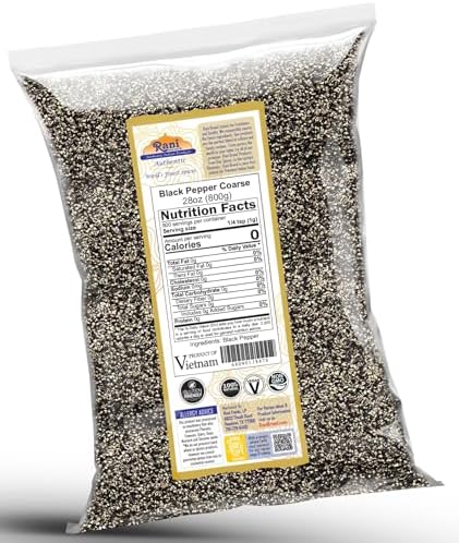Rani Black Pepper Coarse Ground 28 Mesh (Table Grind) 28oz (1.75lbs) 800g ~ All Natural | Vegan | Gluten Friendly | NON-GMO | Kosher | Product of Vietnam