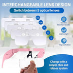YOCTOSUN Magnifying Glasses with Light, Rechargeable Magnifying Headset with 5 Detachable Lenses 0.75X-4.0X and 3 LED Lights, Hands Free Headband Magnifier for Close Work Hobby Crafts Jewelry