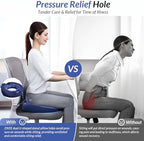 ZIKEE Dual U-Shaped Donut Pillow for Tailbone Pain, Hemorrhoid Pillow for Sitting with Pressure Relief Hole & Slope Design, Donut Seat Cushion for Coccyx, Postpartum & Post Surgery Sitting Relief