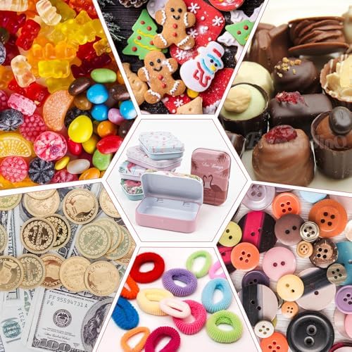 Framendino, 6 Pack Mini Tinplate Boxes Flamingo Tin Trinket Jewelry Coin Box Small Containers with Lid for Bead Storage Case (Random Color)