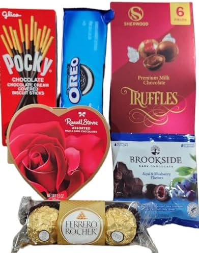 Valentines Day Gift Teddy Bear with Chocolates and Cookies Assortment, 10 Inches (pink)