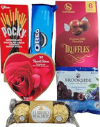 Valentines Day Gift Teddy Bear with Chocolates and Cookies Assortment, 10 Inches (pink)