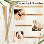 Yinkin 50 Pack Bamboo Back Scratchers Bulk, Traditional Manual Wooden Scratcher for Itching Relief and Body Massage, Long Handle for Elderly, Men, Women, Family, Nursing, Christmas Gifts