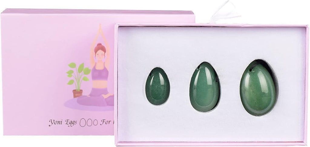 Natural Rose Quartz Yoni Egg Set Drilled Jade Eggs Women Kegel Exerciser Crystal Balls Massage Stone,Aventurine