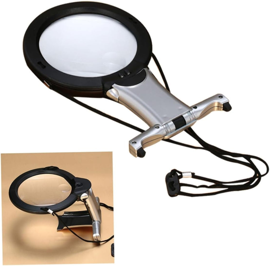 FRCOLOR LED Reading Hanging Magnifier Desktop Magnifier with Light for Hands Use for Jewelry Repair Reading and Close Work