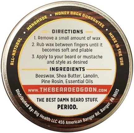 Ridiculously Strong Mustache and Beard Wax for Men | All Day Style Control to Tame Facial Hair | All Natural Handlebar Moustache Wax - 1oz (30ml)