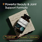 NatureBell Multi Collagen Complex - 300 Capsules - 5 Collagen Peptides (Type I, II, III, V, X), Hyaluronic Acid, Biotin & Probiotics - Hair, Skin, Nail, Joint & Gut Health Support*