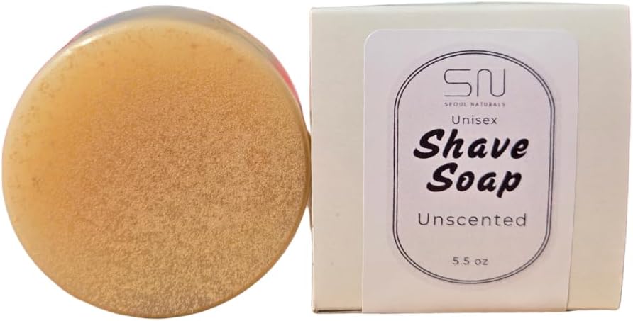 Seoul Naturals Shaving Bar Soap, Unscented with Kaolin Clay, k beauty, 5.5 oz