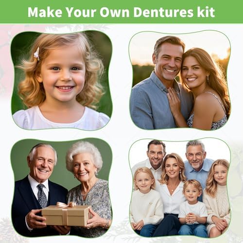 DIY Denture Kit - Top & Bottom Fake Teeth with Comfort Fit for Everyday Use, Natural-Looking Emergency Replacement Solution (Universal Sizing)-TT07