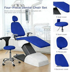 Dental Chair Cover Set,4Pcs Stretch Spandex Elastic Protective Case, Washable Full Dental Chair Covers for Dentist Clinic Chairs(Deep Blue 1)
