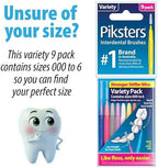 Piksters Interdental Brushes, Variety Pack Size 000-6. Find The Right Size for You!