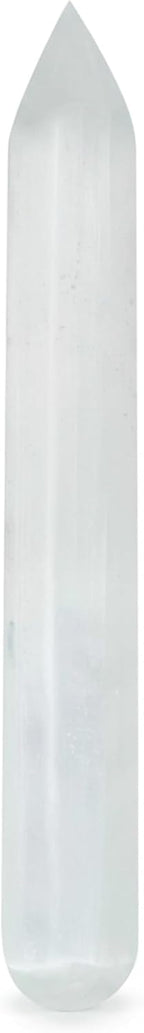 | Selenite | Pointed Massage Wand | Size 5.5" x 0.5" | 1 pc | Crystals and Healing stones, spiritual gifts for women, Reiki, Chakra, Witchcraft, Yoga, Meditation Accessories