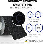 THERABAND Kinesiology Tape, Waterproof Physio Tape for Muscle & Joint Support, Standard Roll with XactStretch Application Indicators, 2 Inch x 16.4 Foot Roll, Black/Gray
