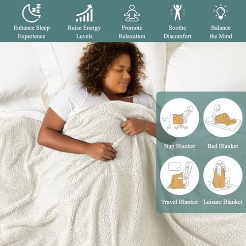 Grounding Blanket,Grounding Blanket Throw,Improve Sleep Energy.Earth Connected Throw Blanket with Silver Fiber,Grounding Blanket for Bed.Grounding Cord Included(50x60 Inch,Beige)