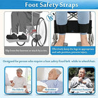 Wheelchair Leg Strap, Foot Rest for Wheelchair Leg Support, Medical Calf Restraints Safety Belt to Prevent Sliding, Foot Buddy Harness for Seniors Adults Wheel Chair Accessories (Black)