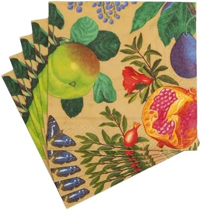 Caspari Royal Orchard Gold Luncheon Napkins - includes 2 Packs of 20 Luncheon Napkins