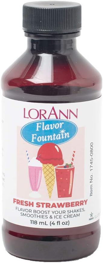 LorAnn Fresh Strawberry Flavor Fountain, 4 oz Bottle