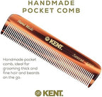 Kent A FOT Tortoiseshell Fine Tooth Handmade Pocket Comb for Men, Women and Kids, Hair Comb Straightener for Grooming and Styling, Beard and Mustache, Saw Cut and Hand Polished, Made in England