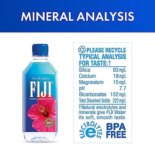 FIJI Artesian Bottled Water, 500 mL (16.9 fl oz), Pack of 24
