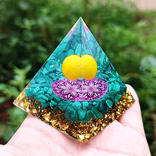 Turquoise Pyramid For Chakra Balancing Stone Pyramid Reiki Healing Crystal Positive Energy Meditation,Chakra Pyramid for Protection,Crystal Energy Pyramid(60mm)