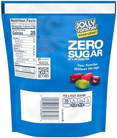 JOLLY RANCHER Zero Sugar Assorted Fruit Flavored Hard Candy Bag, 6.1 oz