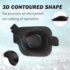 2Pcs 3D Eye Patches for Adults, Adjustable Medical Eyepatch for Lazy Eye, Large Black(Left and Right