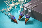 CrystalTears Chakra Crystal Pendulum Hexagonal Reiki Healing Crystal Points Gemstone Dowsing Orgone Pendulum for Divination Witchcraft Crystal Therapy