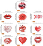 Rsstarxi 60 Pack Happy Valentine's Day Edible Cupcake Toppers Wafer Paper Rose Flower Lips Love Heart Cupcake Picks Decoration for Sweet Love Wedding Valentine's Day Party Cake Decorations Supplies