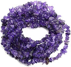 260pcs Natural Amethyst Crystal Beads Chips 5mm to 8mm Irregular Gemstone Beads with Holes DIY for Bracelet Necklace Earrings Jewellery Making Craft 32 inch
