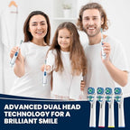 4 Pcs Toothbrush Heads for Oral B Electric Toothbrushes, Dual Clean Oral B Toothbrush Heads Compatible with Replacement Heads, Pro 500/1000/1500/3000/3757/5000/7000/7500/8000