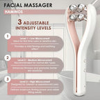 Microcurrent Facial Massager with 3D Roller, 3 Intensity Levels, USB‑C Rechargeable, Lifting & Toning Tool for Face & Neck, Gentle Contouring & Skincare Absorption NO Heat, NO LED