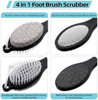 Patelai 12 Pack 4 in 1 Foot Brush Pumice Stone Brush for Feet Scrubber Dead Skin Remover Bulk for Shower Pedicure File Exfoliator Dead Skin Remover for Care(Black and Grey)