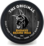 Badass Beard Care Beard Wax For Men - The Original, 2 oz - Softens Beard Hair, Leaves Your Beard Looking and Feeling More Dense