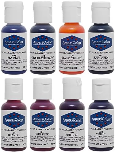 Food Coloring AmeriColor Soft - Gel Paste Junior Kit, 8 Colors, .75 Ounce Bottles