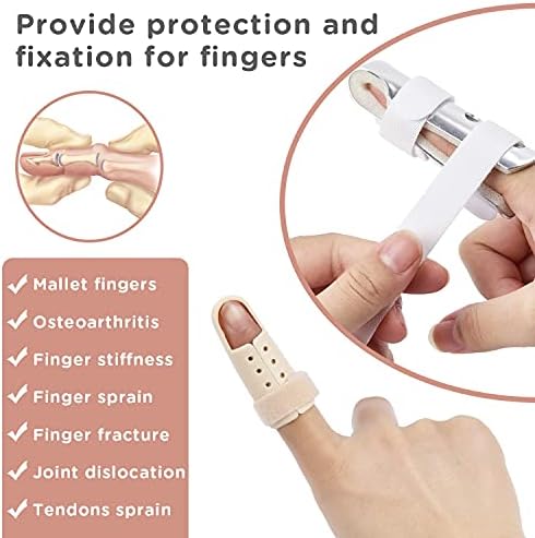 Sopito Finger Splint, 7PCS Finger Support Brace Stabilizer for Straightening Arthritis Knuckle Immobilization