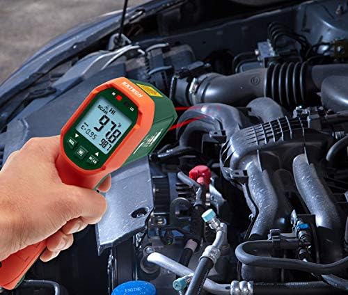 Extech IR320 Dual Laser IR Thermometer: Waterproof IP65 & 3m Drop-Proof, -20 to 650°C (-4 to 1202°F) Range, 12:1 Distance Ratio, High/Low Alarms with LED Alerts - for HVAC, Automotive & Industrial