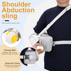 Shoulder Abduction Sling with Pillow - Arm Sling Shoulder Immobilizer for Injury Support - Abduction Slings Rotator Cuff Shoulders Brace for Sublexion, Surgery, Dislocated and Broken Arm (Gray)
