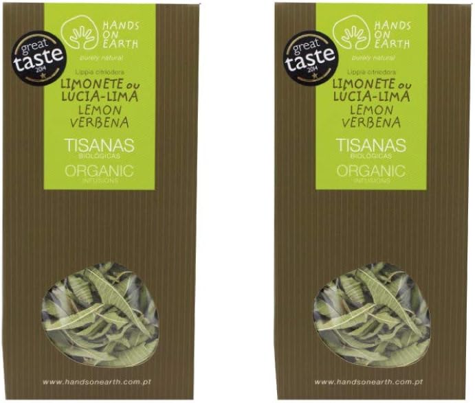 Hands on Earth Organic Lemon Verbena Tea 2x10g (0.35 oz) / Loose Leaves/Serves 48 Cups (Pack of 2)