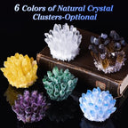 Natural Crystal Cluster Clear Quartz Mineral Crystal Cluster Cluster Healing Ornament Hue Reflection Feng Shui Home Decor (White)