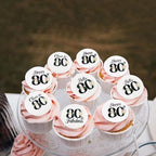 40Pcs Edible Circle Happy 80th Birthday Cupcake Toppers Edible Floral Hello 80 Fabulous Cheers to 80 Cupcake Picks Drink Toppers for Funny Female Floral 80th Birthday Party Decorations