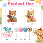 23 PCS Gender Reveal Cake Toppers, Beaer Balls Cake Decorations with Boy or Girl for Gender Reveal Baby Shower Party Supplies