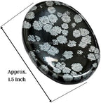 Amazing Gemstone Snowflake Obsidian Worry Stone Crystals and Healing Stones for Stress Relief Gifts - Piedra Crystal Fidget for Meditation - Unique Stocking Stuffers and Birthday Gifts