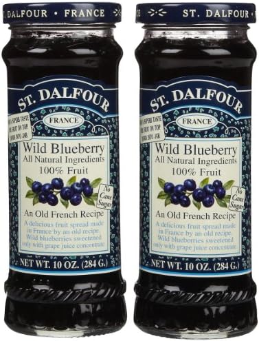 St. Dalflour, France, Wild Blueberry Fruit Spread, 10oz Glass Jar (Pack of 2)